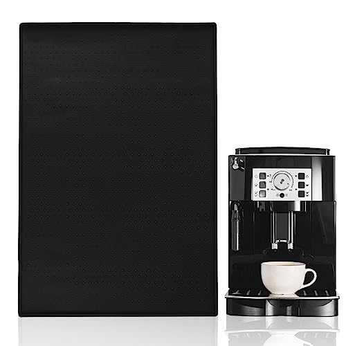 efuturetime Unterlage Kaffee Silikon Kaffeemaschine Abtropfmatte Geschirr Silikonmatte Spüle Zubehör Küche Antirutschmatte Tischsets für Kaffee, Spüle, Haustiere, Schwarz von efuturetime