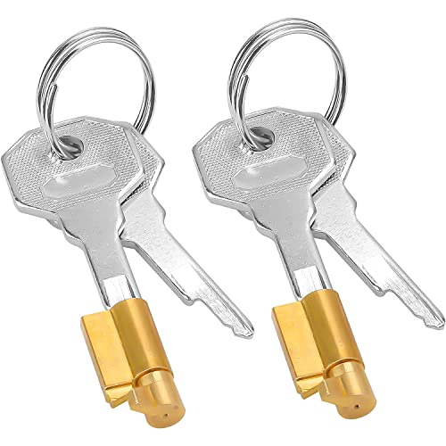 2 Packungen neu aufgerüsteten Messing Schlüssellochsperrer Steckschloss Schloss mit Schlüssel von ehomiiii