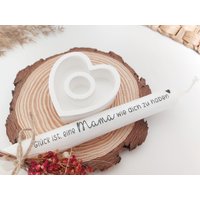 Kerzenhalter Mit Stabkerze Mama | Muttertagsgeschenk Herz Trockenblumen Deko von eigenDEKOart