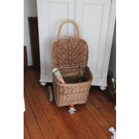 Vintage Einkaufswagen Weidenkorb Trolley 60Er Boho Stil von eigenart69