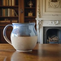 Blaue Steinzeug Kaffeetasse Handgemachte Rustikale Keramiktasse von einavcraft