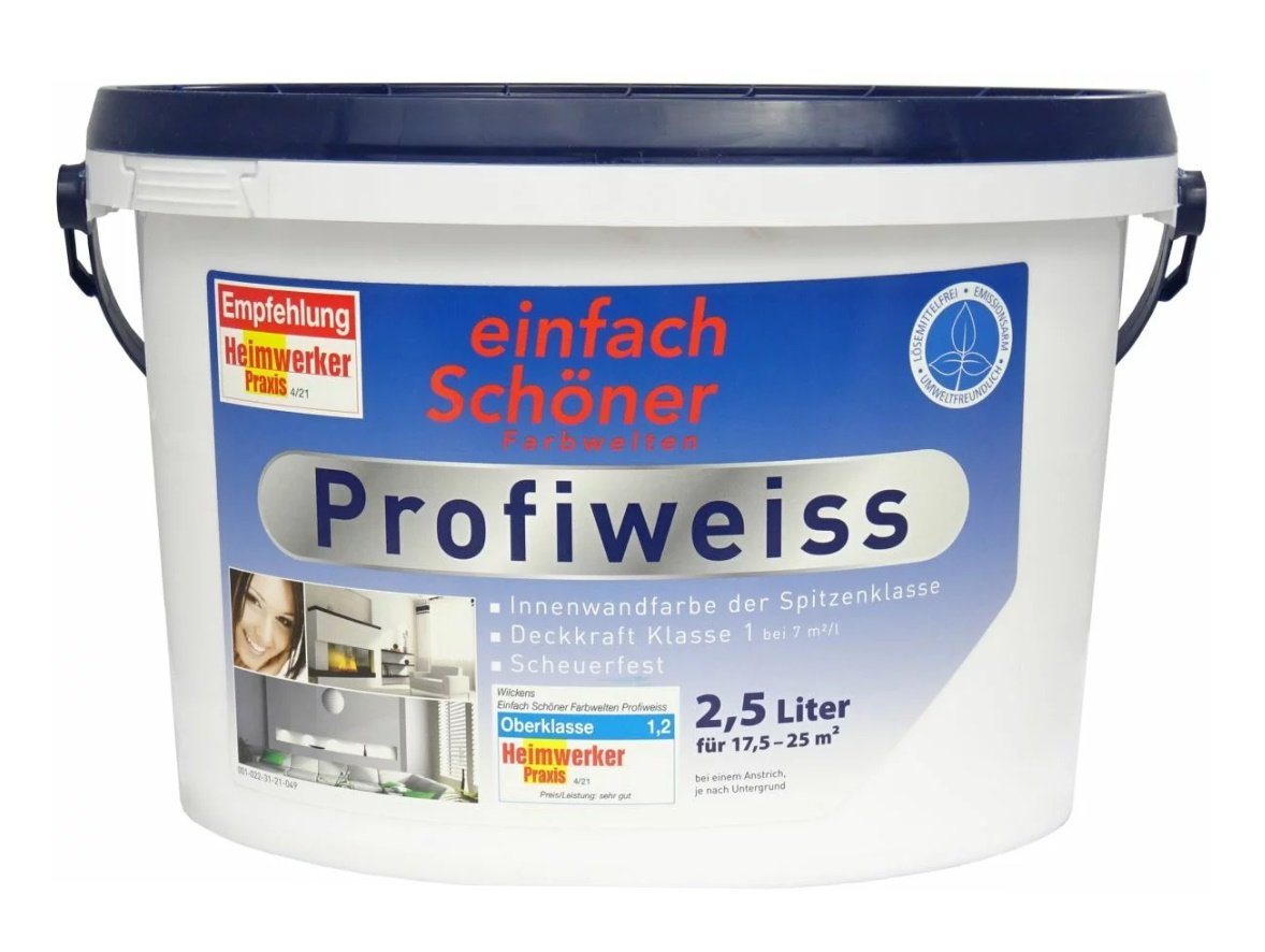 einfach Schöner Farbwelten Wand- und Deckenfarbe 2,5 Liter Profiweiss Wandfarbe Weiss von einfach Schöner Farbwelten