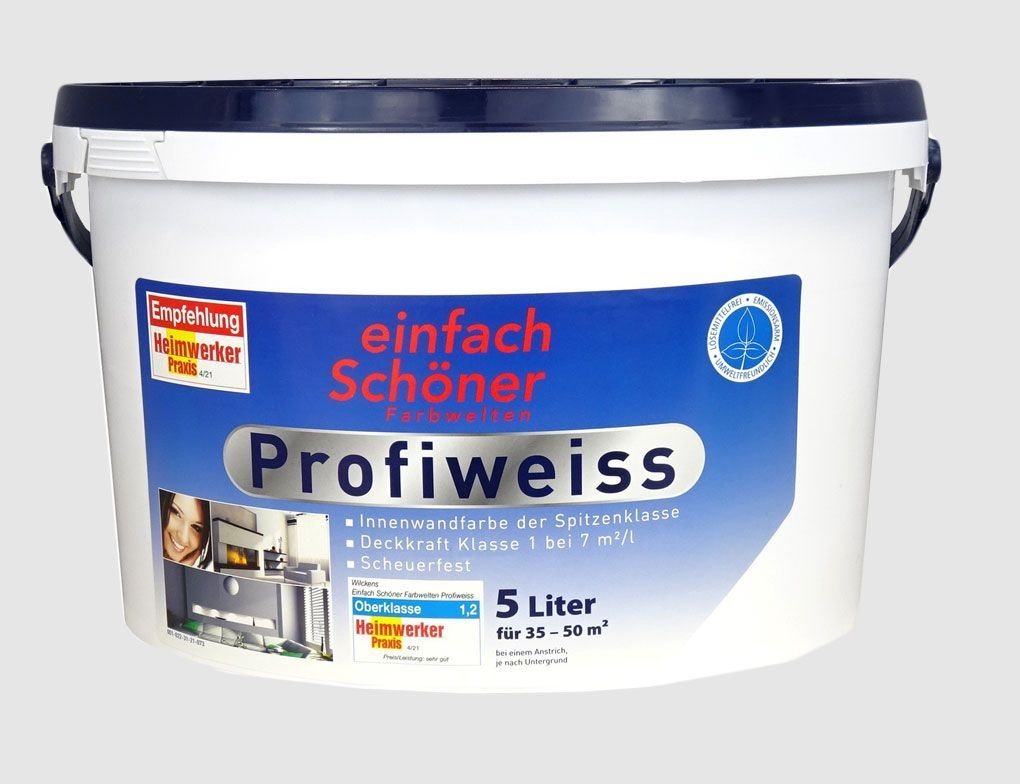 einfach Schöner Farbwelten Wand- und Deckenfarbe 5 Liter Profiweiss Wandfarbe Weiss von einfach Schöner Farbwelten