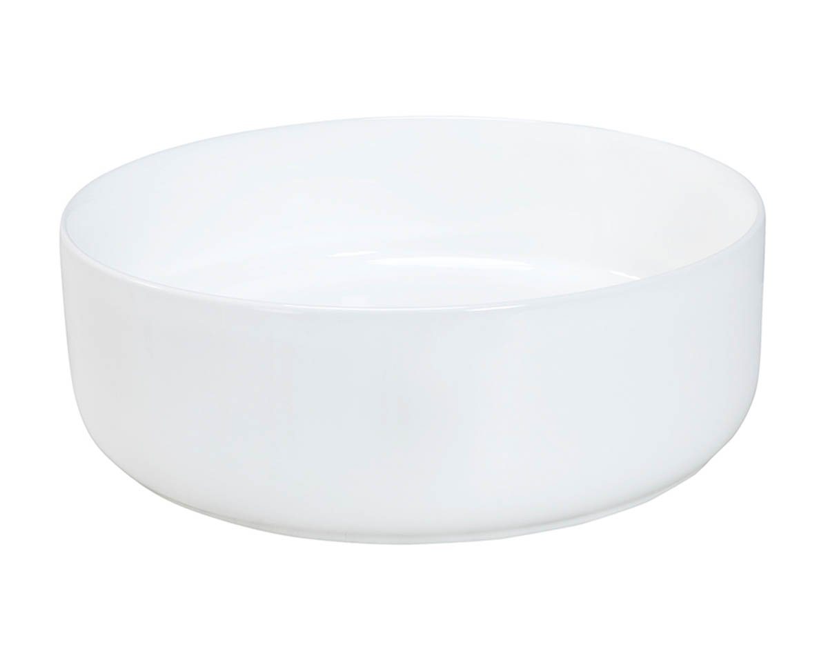 einfachgutemoebel Waschtisch-Set Aufsatz-Waschbecken 36x36cm rund, Schale Keramik, weiß, (Waschbecken, 1-St., Waschbecken) von einfachgutemoebel