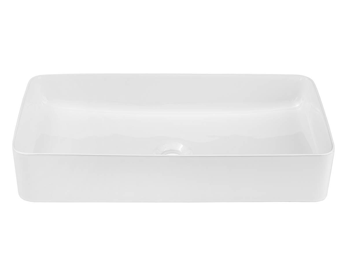 einfachgutemoebel Waschtisch-Set Aufsatz-Waschbecken EDGE WHITE 61cm, Keramik, weiß, (Waschbecken, 1-St., Waschbecken) von einfachgutemoebel