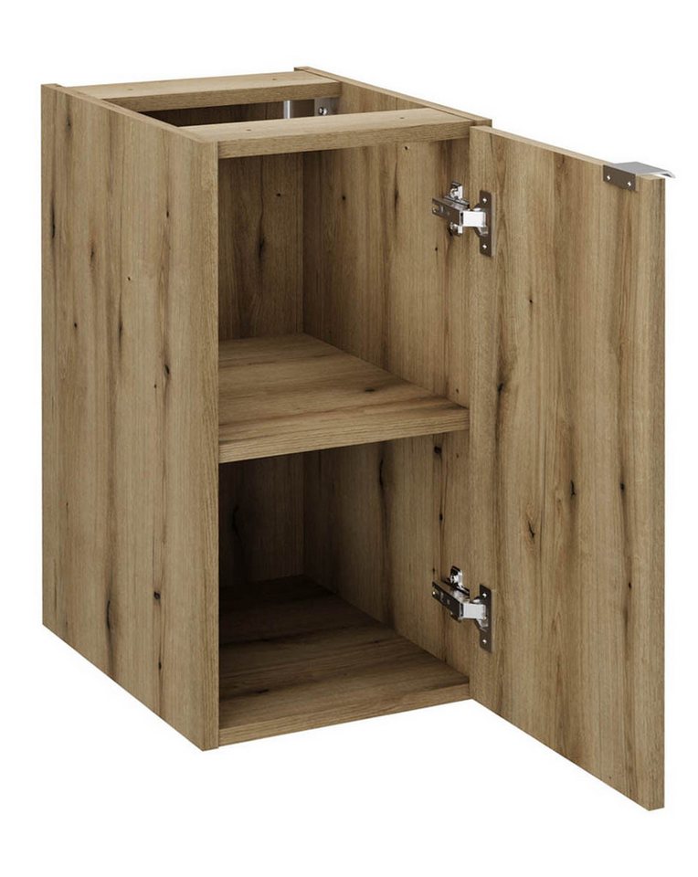 einfachgutemoebel Waschtisch-Set Bad Seitenschrank ILUNA Oak 30cm 1-türig, Eiche, (Badmöbel Set, 1-St., Waschtisch Unterschrank) von einfachgutemoebel