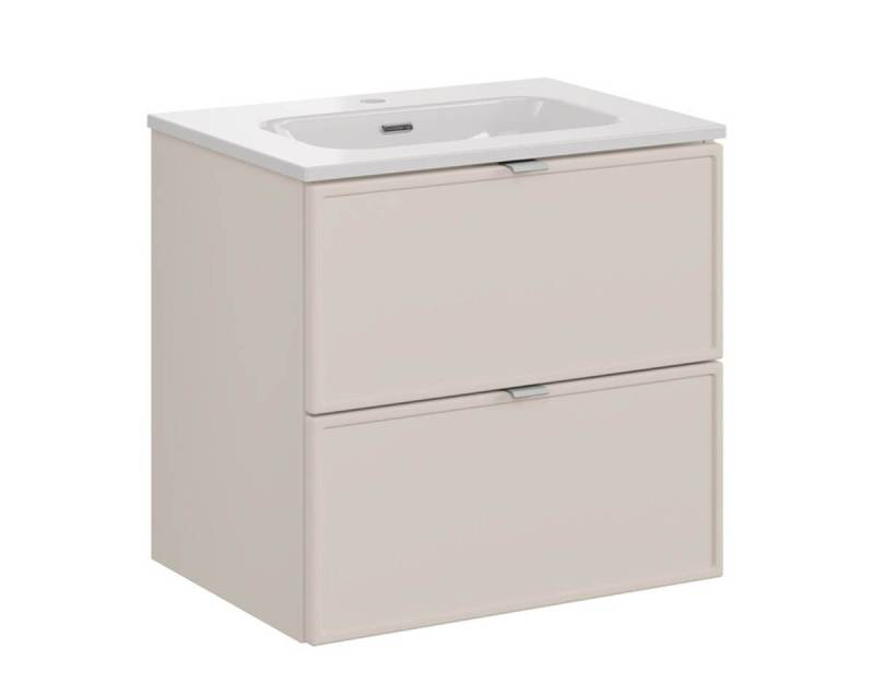 einfachgutemoebel Waschtisch-Set Bad Waschplatz BELEZA 60cm Schubfächer, Einbaubecken, kaschmir, (Badmöbel Set, 1-St., Waschtisch Unterschrank) von einfachgutemoebel