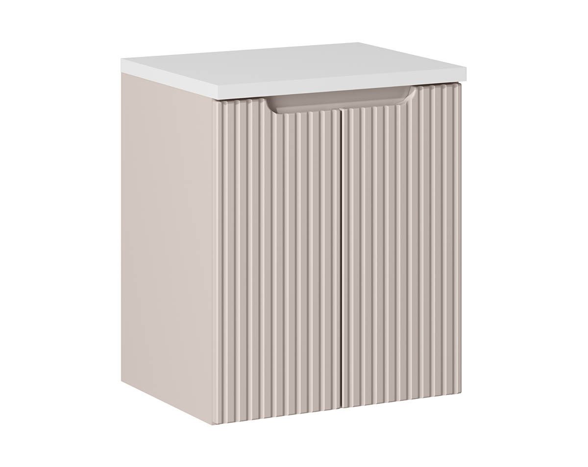 einfachgutemoebel Waschtisch-Set Bad Waschplatz ILUNA Cash 50cm mit Türen, zum Unterbau WH, Kaschmir, (Badmöbel Set, 1-St., Waschtisch Unterschrank) von einfachgutemoebel