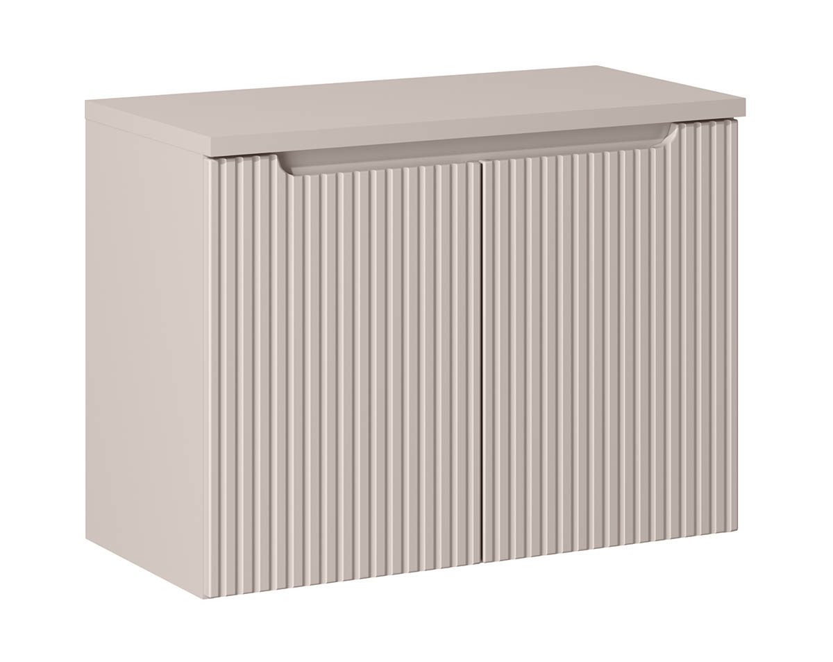 einfachgutemoebel Waschtisch-Set Bad Waschplatz ILUNA Cash 80cm mit Türen, zum Unterbau, Kaschmir, (Badmöbel Set, 1-St., Waschtisch Unterschrank) von einfachgutemoebel