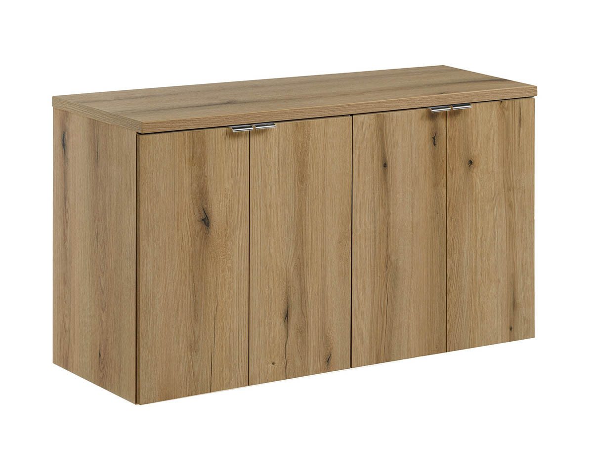 einfachgutemoebel Waschtisch-Set Bad Waschplatz ILUNA Oak 100cm Türen, zum Unterbau, eiche, (Badmöbel Set, 1-St., Waschtisch Unterschrank) von einfachgutemoebel