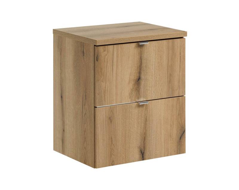 einfachgutemoebel Waschtisch-Set Bad Waschplatz ILUNA Oak 50cm Schubladen, zum Unterbau, eiche, (Badmöbel Set, 1-St., Waschtisch Unterschrank) von einfachgutemoebel