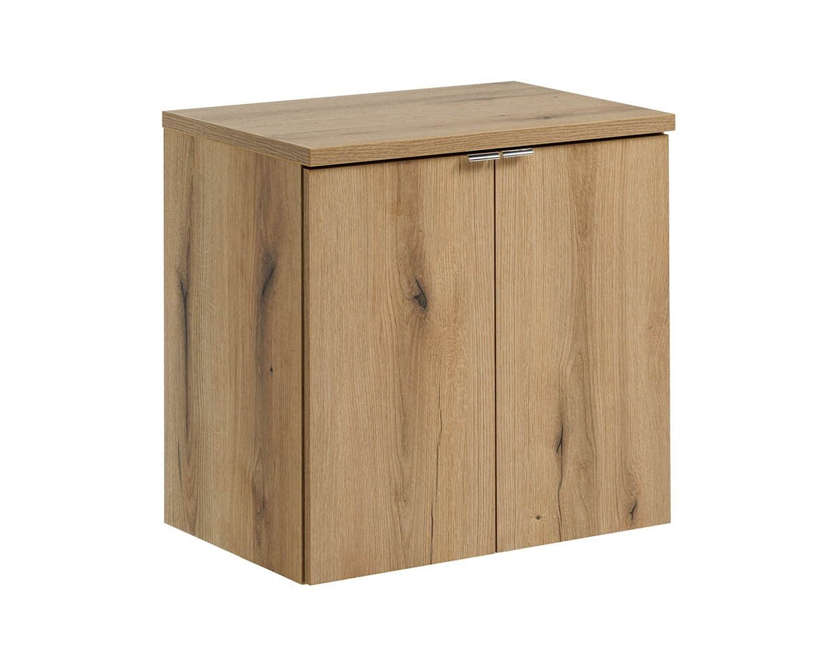einfachgutemoebel Waschtisch-Set Bad Waschplatz ILUNA Oak 60cm Türen, zum Unterbau, eiche, (Badmöbel Set, 1-St., Waschtisch Unterschrank) von einfachgutemoebel