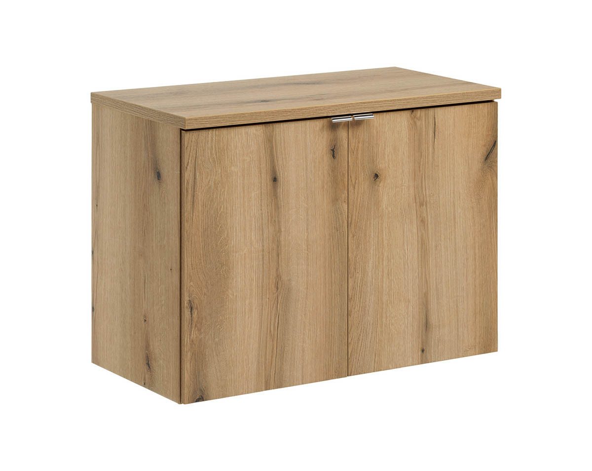 einfachgutemoebel Waschtisch-Set Bad Waschplatz ILUNA Oak 80cm Türen, zum Unterbau, eiche, (Badmöbel Set, 1-St., Waschtisch Unterschrank) von einfachgutemoebel
