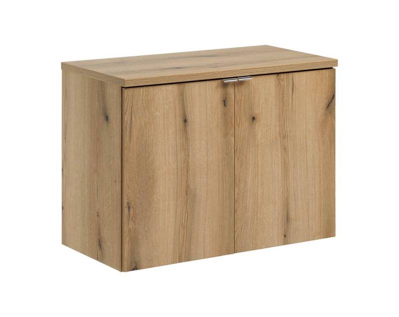 einfachgutemoebel Waschtisch-Set Bad Waschplatz ILUNA Oak 80cm Türen, zum Unterbau, eiche, (Badmöbel Set, 1-St., Waschtisch Unterschrank) von einfachgutemoebel