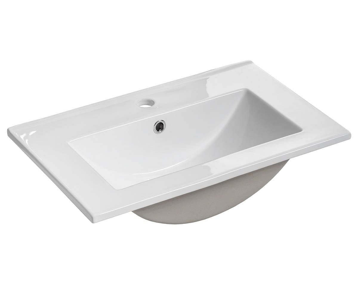 einfachgutemoebel Waschtisch-Set Bad Waschplatz ILUNA White 60cm Schubladen, Einbaubecken white, weiß, (Badmöbel Set, 1-St., Waschtisch Unterschrank) von einfachgutemoebel