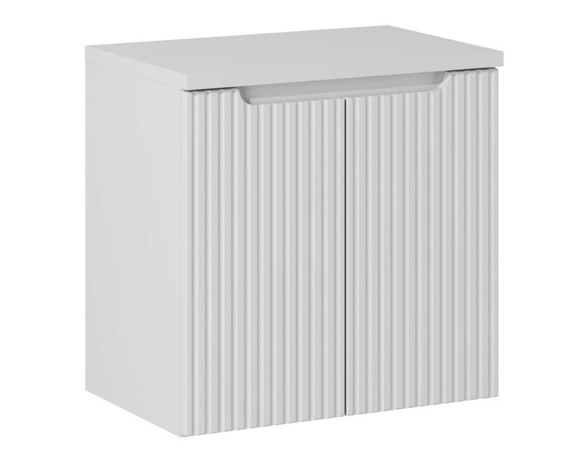 einfachgutemoebel Waschtisch-Set Bad Waschplatz ILUNA White 60cm Türen, zum Unterbau white, weiß, (Badmöbel Set, 1-St., Waschtisch Unterschrank) von einfachgutemoebel
