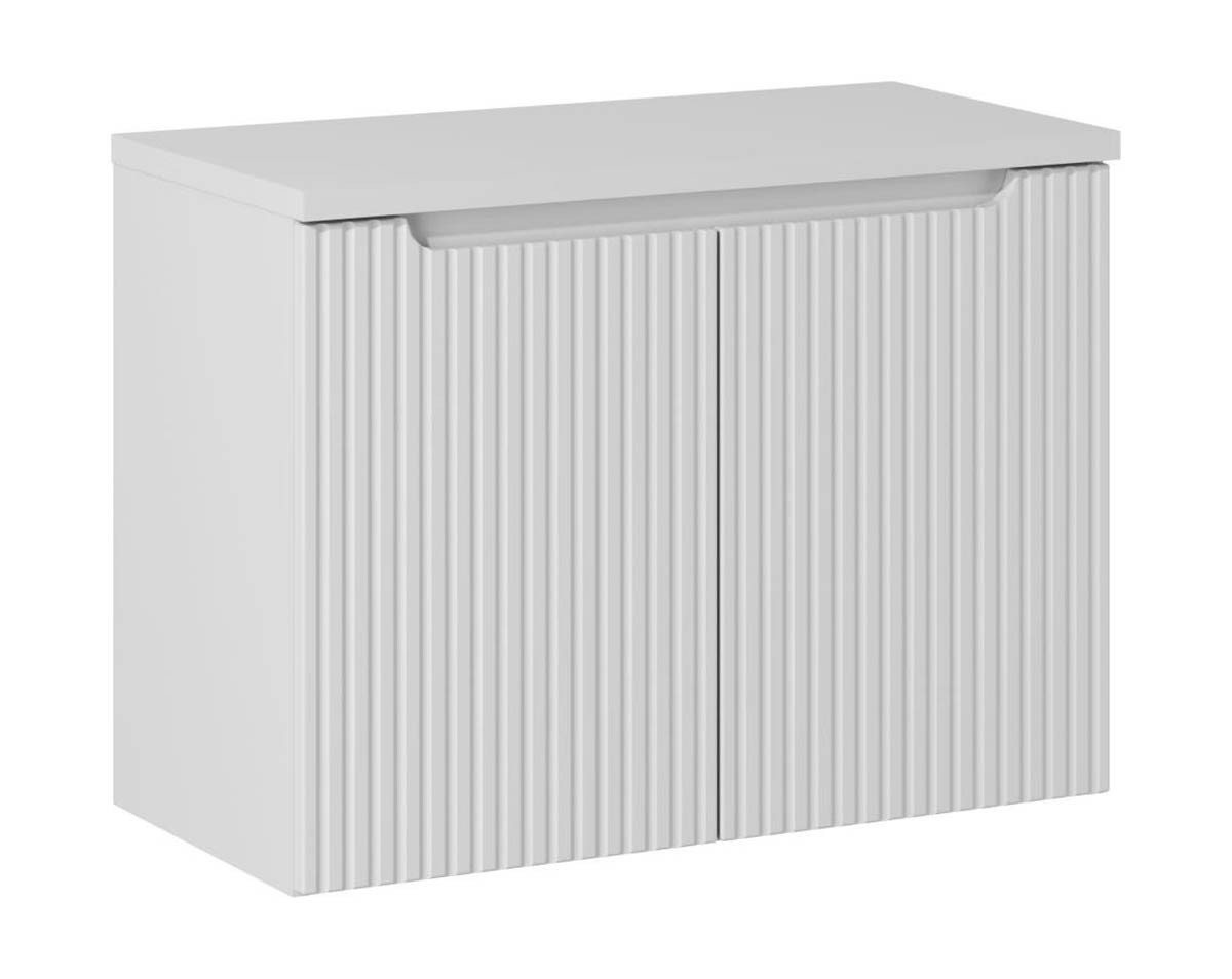 einfachgutemoebel Waschtisch-Set Bad Waschplatz ILUNA White 80cm Türen, zum Unterbau white, weiß, (Badmöbel Set, 1-St., Waschtisch Unterschrank) von einfachgutemoebel