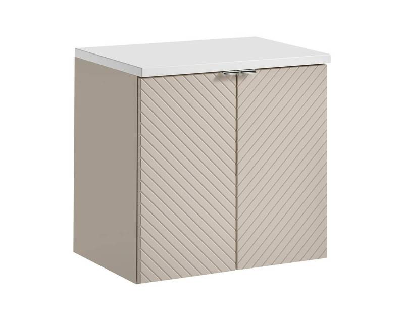 einfachgutemoebel Waschtisch-Set Bad Waschplatz QUERRO 60cm mit Türen, zum Unterbau wh, Kaschmir, (Badmöbel Set, 1-St., Waschtisch Unterschrank) von einfachgutemoebel