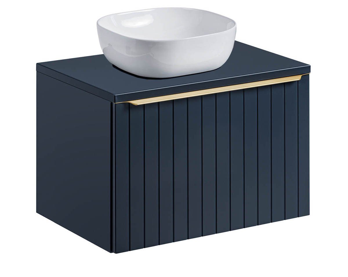 einfachgutemoebel Waschtisch-Set Badezimmer Blauer Waschplatz Bluskand 80cm, Becken weiß, Deep Blue von einfachgutemoebel