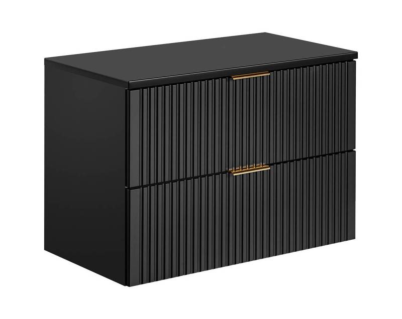 einfachgutemoebel Waschtisch-Set Badezimmer Waschplatz Blackened 80cm, zum Unterbau OBP blk, schwarz, (Badmöbel Set, 1-St., Waschtisch Unterschrank) von einfachgutemoebel