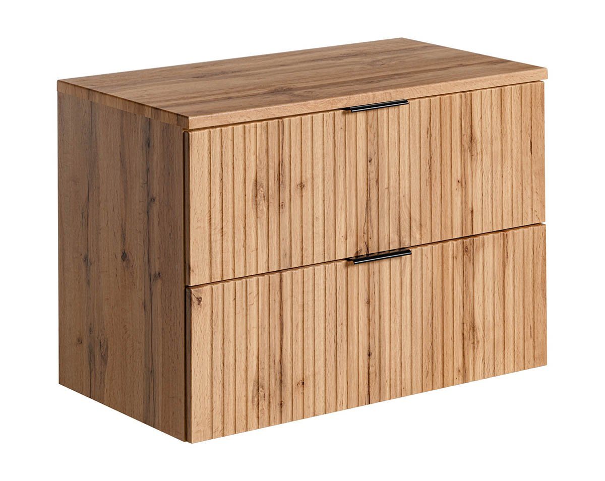 einfachgutemoebel Waschtisch-Set Badezimmer Waschplatz Portree 80cm, Oberplatte oak, Wotan-Eiche von einfachgutemoebel