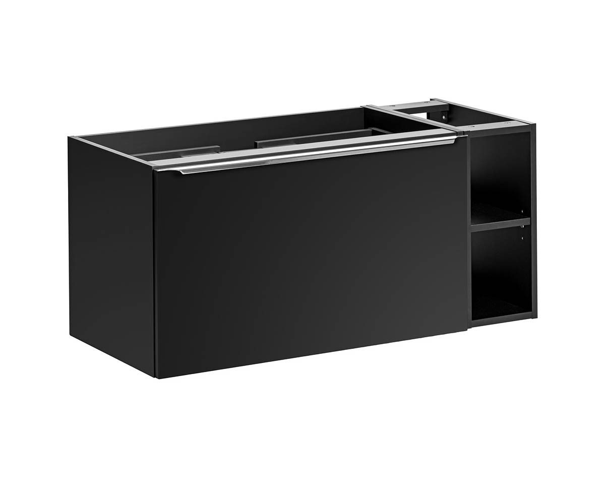 einfachgutemoebel Waschtisch-Set Badezimmer Waschplatz Unterschrank NOIRETTE 100cm, schwarz matt, (Badmöbel Set, 1-St., Waschtisch Unterschrank) von einfachgutemoebel