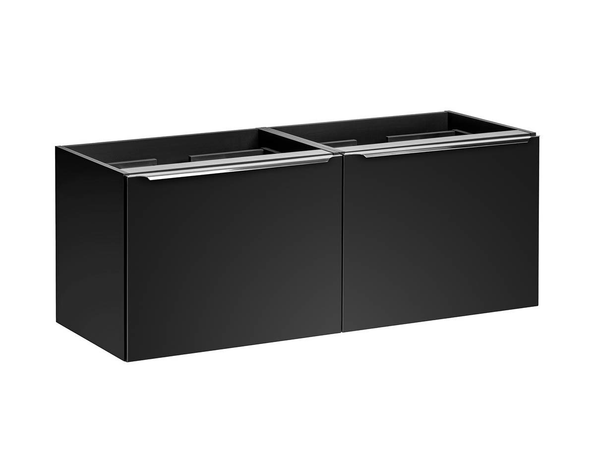 einfachgutemoebel Waschtisch-Set Badezimmer Waschplatz Unterschrank NOIRETTE 120cm, schwarz matt, (Badmöbel Set, 1-St., Waschtisch Unterschrank) von einfachgutemoebel