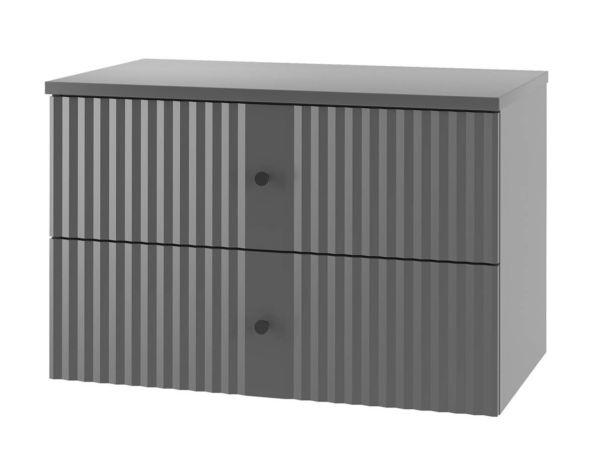 einfachgutemoebel Waschtisch-Set Waschtisch 80cm AshLine, Graphit zum Unterbau, (Badmöbel Set, 1-St., Waschtisch Unterschrank) von einfachgutemoebel