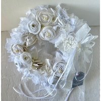 stoffkranz Rosen Shabby Weiss von einfachschoen