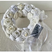 stoffkranz Weiss Rosen M von einfachschoen