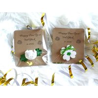Gastgeschenk Glücksbringer Glücksschweinchen Kleeblatt Silvester Neujahr 2026 Happy New Year Viel Glück Raysin Mitbringsel Geschenk To Go von einfachsonja