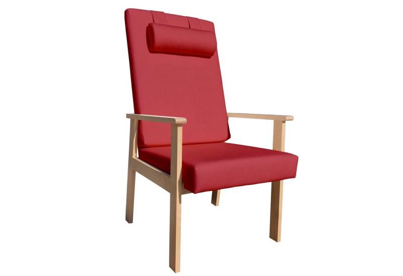 einrichtungsdesign24 Esszimmersessel Wohnzimmer Esszimmersessel Seniorensessel Alexandra Armlehnensessel (Esszimmersessel ohne Hocker), verstellbare-Nackenrolle von einrichtungsdesign24