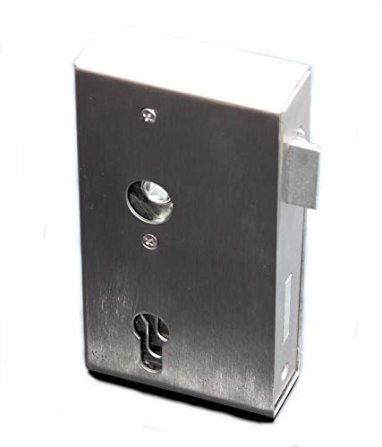 UHRIG Edelstahl Schlosskasten 40mm für Gartentür, V2A Kastenschloss mit Schloss von UHRIG