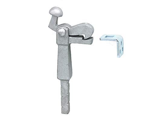 UHRIG Torfeststeller feuerverzinkt, Torhaken, Türstopper, Türfeststeller, Anschlag für Gartentür, Tor usw (Feststeller mit Bodenanker) von UHRIG