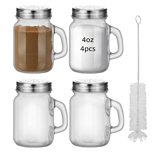 12 Stück 118 ml Klarglas Gewürzflasche Salzstreuer Haushalt Gewürzflaschen Salz- und Pfefferstreuer Küche Gewürzglas Mehrzweck-Gewürzglas Gewürzstreuer Salzbehälter Pfefferglas (12) von eispap