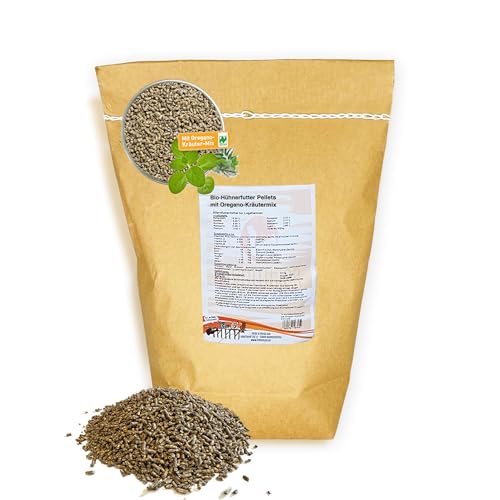 eivolution Bio-Hühnerfutter Pellets mit Oregano-Kräutermix 800g | Alleinfutter für Legehennen & Geflügel | Reich an Vitalstoffen | Kontrolliert ökologisch von eivolution