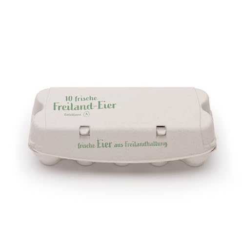eivolution ComPac 10er Eierkarton | 25 Stück | Eierschachtel mit Aufdruck "Frische Freiland-Eier" für Hühnereier in den Größen S, M & L | Grau von eivolution