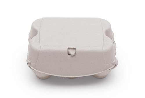 eivolution ComPac 6er Eierkarton für Hühnereier in den Größen S, M & L | Biologisch Abbaubar | Eierschachtel Made in Germany | Naturweiß | 450 Stück von eivolution