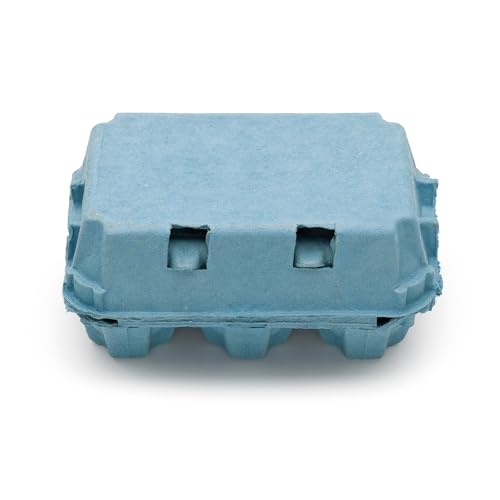 eivolution EcoPack 6er Eierschachtel für Hühnereier in den Größen S, M & L - Biologisch Abbaubar - Platzsparend stapelbare Eierkartons - Blau - 30 Stück von eivolution