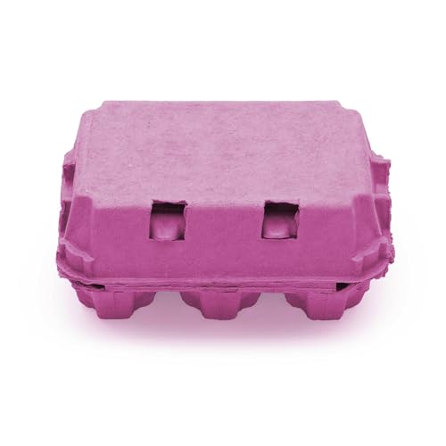 eivolution EcoPack 6er Eierschachtel für Hühnereier in den Größen S, M & L | Biologisch Abbaubar | Platzsparend stapelbare Eierkartons |Pink|348 Stück von eivolution