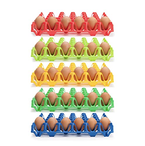 eivolution Eierhorden aus Plastik für 30 Eier | 60 Stück | Wiederverwendbare Höckerlagen | Geeignet für Hühnereier in den Größen S, M,L & XL | Rot | ideal für Gastro und privat von eivolution