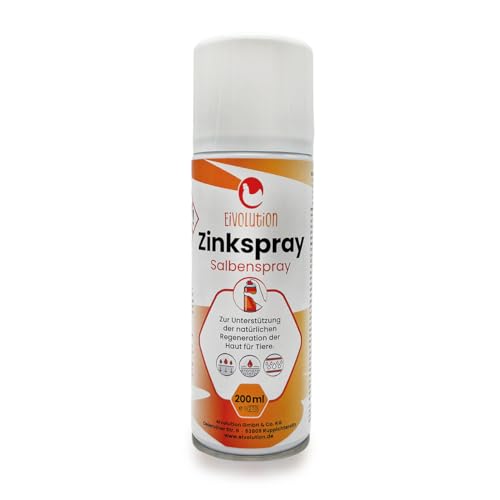 eivolution Zinkspray für Hühner und andere Tiere 200 ml – wohltuendes Salbenspray zur Hautpflege und Regeneration von eivolution