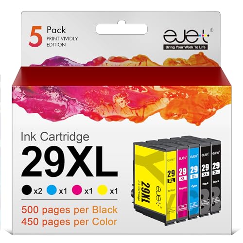 ejet 5er-Pack 29XL Druckerpatronen für Epson 29 XL 29XL Multipack Patronen für Expression Home XP-235 XP-245 XP-255 XP-332 XP-335 XP-342 XP-352 XP-345 XP-432 XP-435 XP-442 XP-445 von ejet