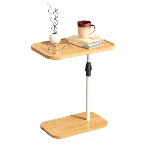 ejlaikmm C Tisch moderner Beistelltisch für Wohnzimmer, C -Form -Endtische mit 360 ° -Wremenschalen, Höhle verstellbare TV -Tablett -Bett -Schlafsofa Couch Couchtische für Home Office Small Space von ejlaikmm