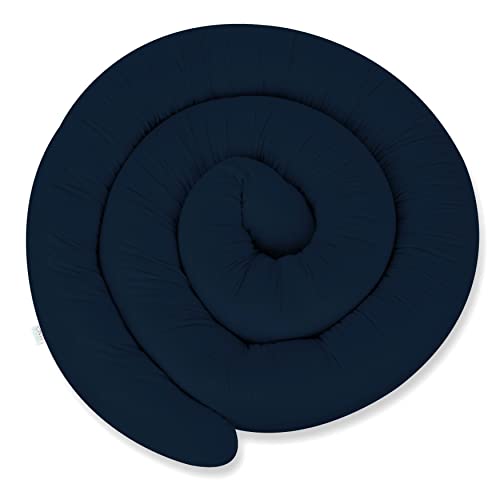 XXL 300 cm Bettschlange für Allergiker Bettkissen Stillkissen Bettrolle Zierkissen Bettumrandung Schlange Handmade 100% Baumwolle ekmTRADE (16 – Marineblau, 300 cm) von ekm trade