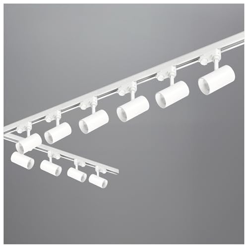 3-Phasen-Schienen-Set NEXTRACK - Schienensystem Komplett-Set mit 10x GU10 Lampe (Weiß, 1m+2m Schiene + Verbinder L) von ekobi