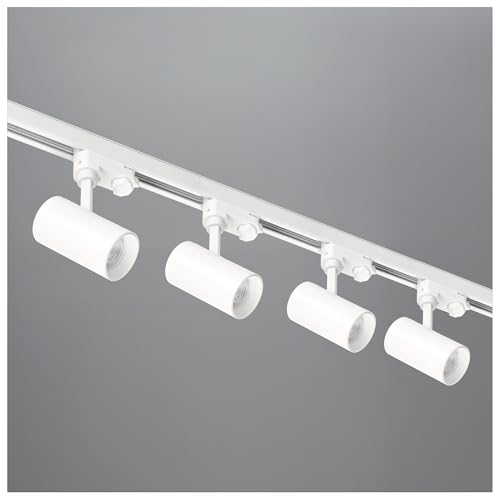 3-Phasen-Schienen-Set NEXTRACK - Schienensystem Komplett-Set mit 4x GU10 Spots und 2m Schiene + Stromversorgung + Kappe (Weiß, Schiene 2 Meter) von ekobi