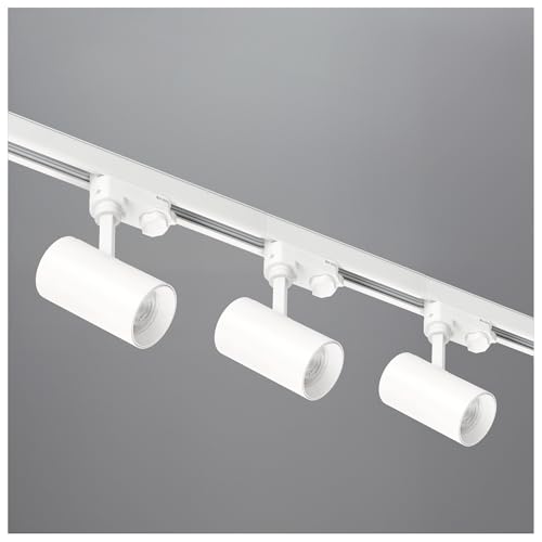 3-Phasen-Schienenset NEXTRACK - Schienensystem Komplett-Set mit 3x GU10 Lampe und Schiene, Stromversorgung + Kappe (Weiß, Schiene 1 Meter) von ekobi