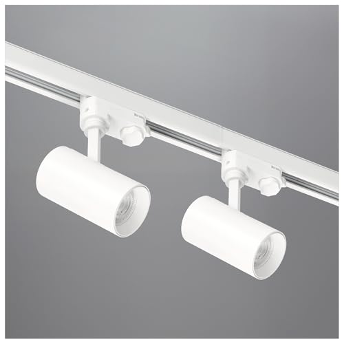 ekobi 3-Phasen-Schienenset NEXTRACK - Schienensystem Komplett-Set mit 2x GU10 Lampe und Schiene, Stromversorgung + Kappe (Weiß, Schiene 1 Meter) von ekobi
