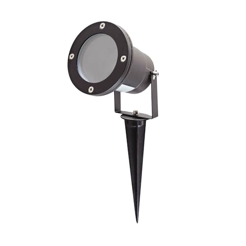 ekobi Gartenstrahler LED BLAKE 2 Erdspieß GU10 230V IP65 3W 4000K Wasserdicht Wegeleuchten Untergrund Gartenlampen Gartenbeleuchtung mit Strom Bodenstrahler Außen Schwarz von ekobi